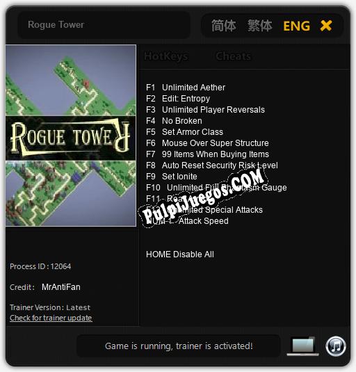 Rogue Tower: Treinador (V1.0.2)