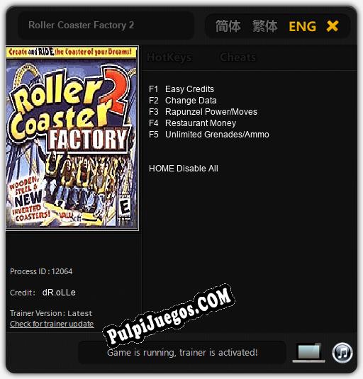 Roller Coaster Factory 2: Treinador (V1.0.66)