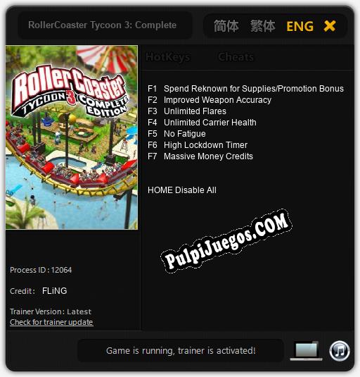 Entrenador liberado a RollerCoaster Tycoon 3: Complete Edition [v1.0.6]