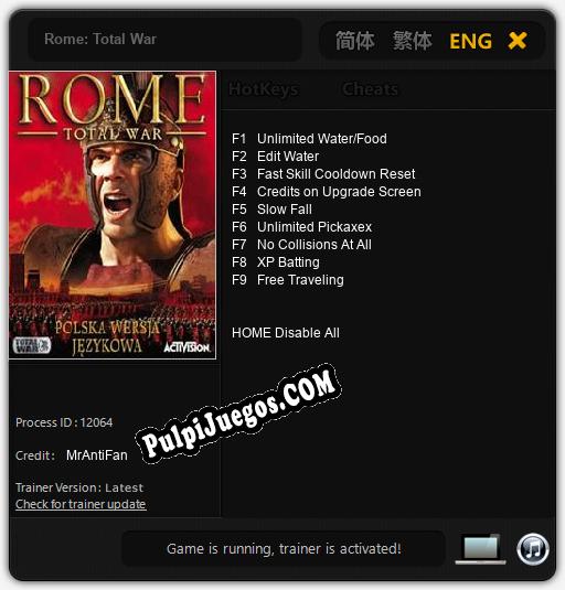 Rome: Total War: Trainer +9 [v1.4]