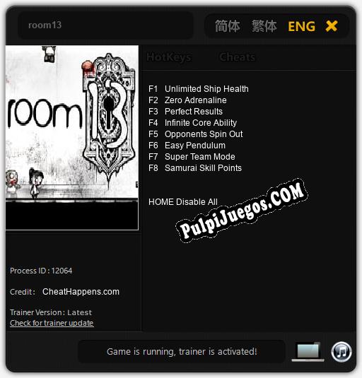 room13: Cheats, Trainer +8 [CheatHappens.com]