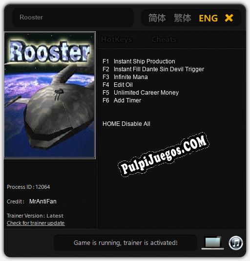 Entrenador liberado a Rooster [v1.0.8]