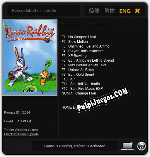 Rosso Rabbit in Trouble: Treinador (V1.0.48)