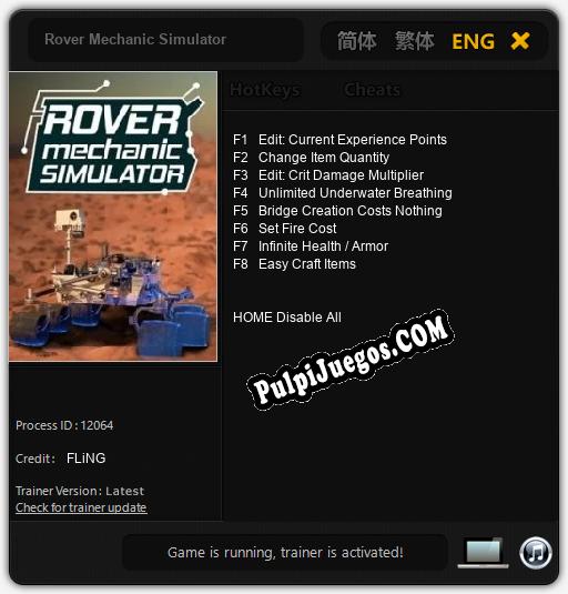 Rover Mechanic Simulator: Trainer +8 [v1.2]