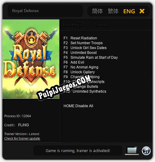 Royal Defense: Cheats, Trainer +12 [FLiNG]