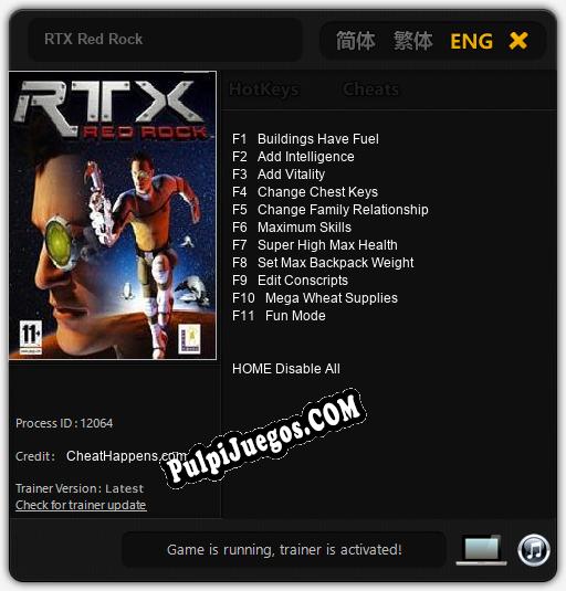 RTX Red Rock: Cheats, Trainer +11 [CheatHappens.com]