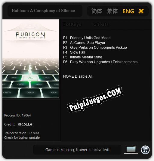 Rubicon: A Conspiracy of Silence: Trainer +6 [v1.9]