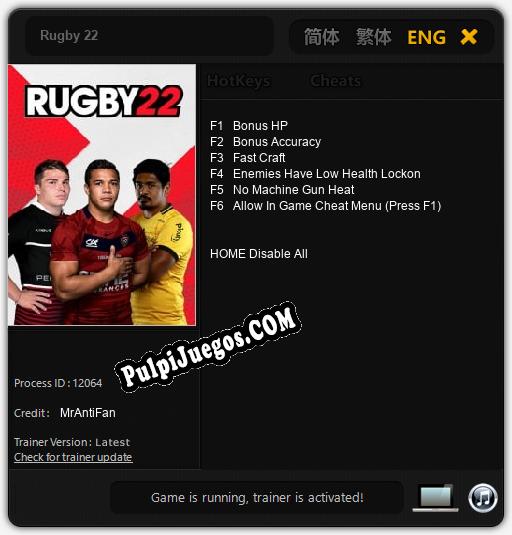 Rugby 22: Treinador (V1.0.76)