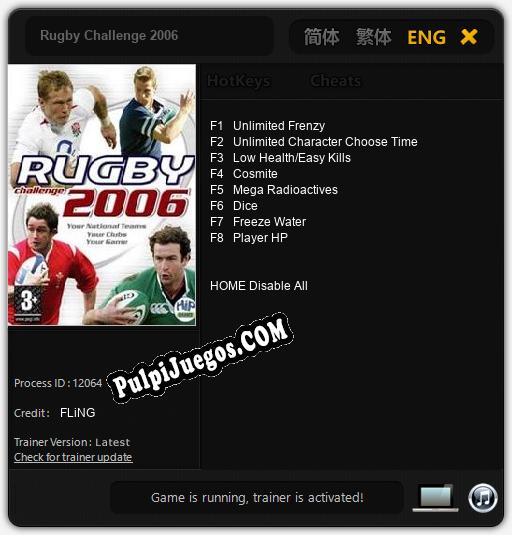 Rugby Challenge 2006: Trainer +8 [v1.6]