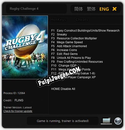 Entrenador liberado a Rugby Challenge 4 [v1.0.3]