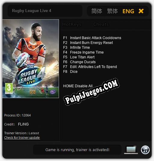 Rugby League Live 4: Treinador (V1.0.38)