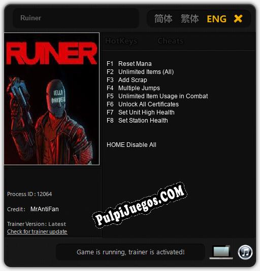 Entrenador liberado a Ruiner [v1.0.2]