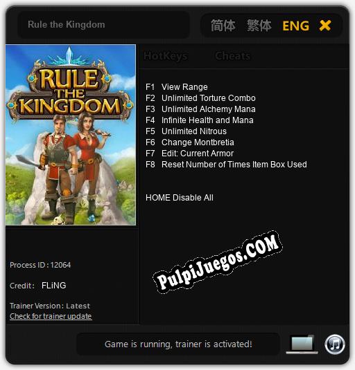 Entrenador liberado a Rule the Kingdom [v1.0.6]