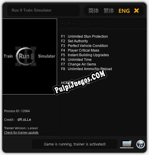 Run 8 Train Simulator: Trainer +8 [v1.2]