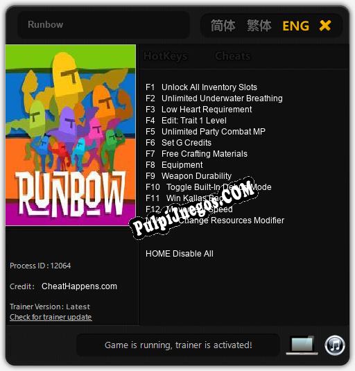 Runbow: Cheats, Trainer +13 [CheatHappens.com]