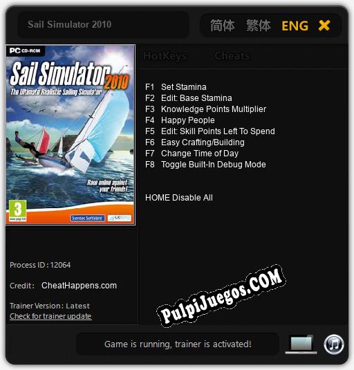 Sail Simulator 2010: Cheats, Trainer +8 [CheatHappens.com]