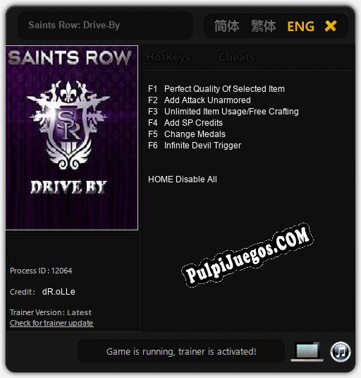 Saints Row: Drive-By: Treinador (V1.0.57)