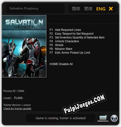 Salvation Prophecy: Cheats, Trainer +7 [FLiNG]