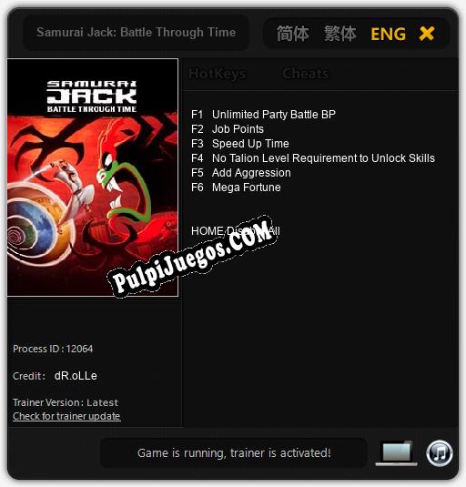 Entrenador liberado a Samurai Jack: Battle Through Time [v1.0.6]