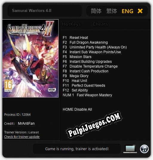 Samurai Warriors 4-II: Cheats, Trainer +13 [MrAntiFan]