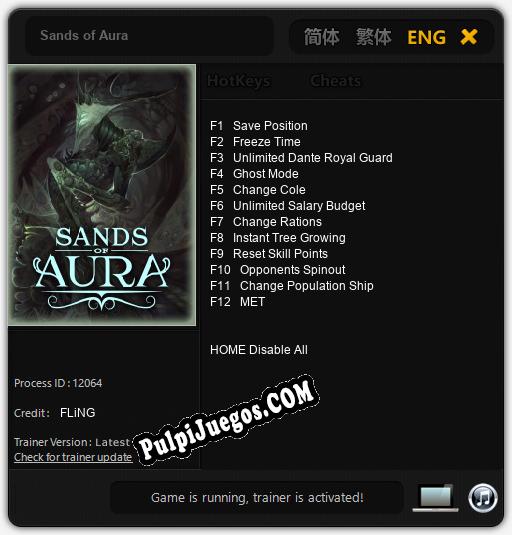 Sands of Aura: Treinador (V1.0.44)