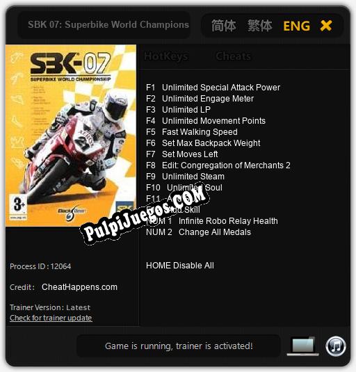 SBK 07: Superbike World Championship 07: Trainer +14 [v1.8]