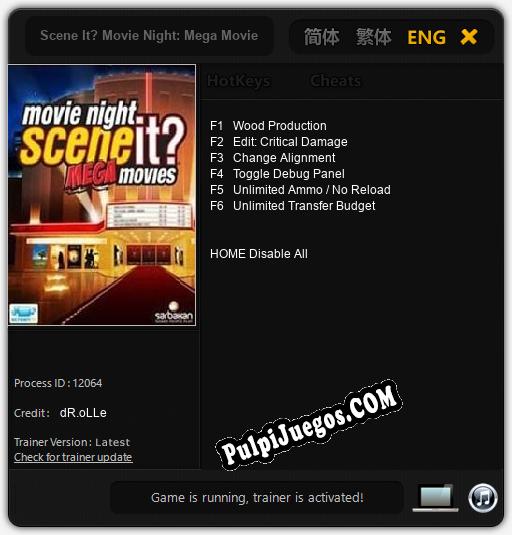 Scene It? Movie Night: Mega Movies: Trainer +6 [v1.3]