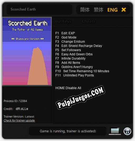 Scorched Earth: Cheats, Trainer +11 [dR.oLLe]