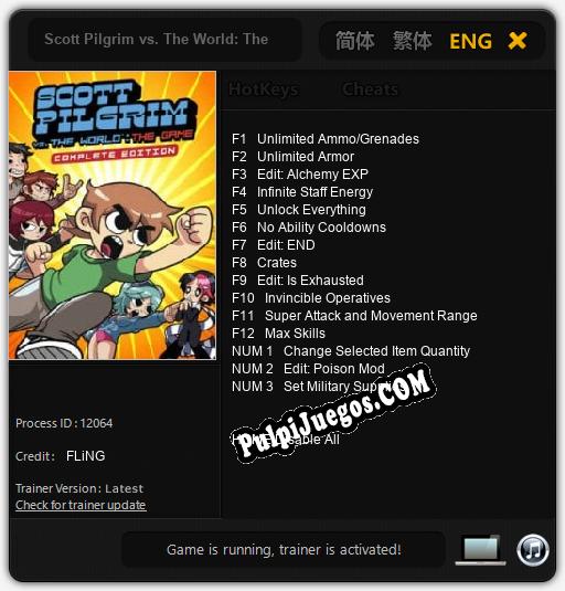 Scott Pilgrim vs. The World: The Game Complete Edition: Cheats, Trainer +15 [FLiNG]