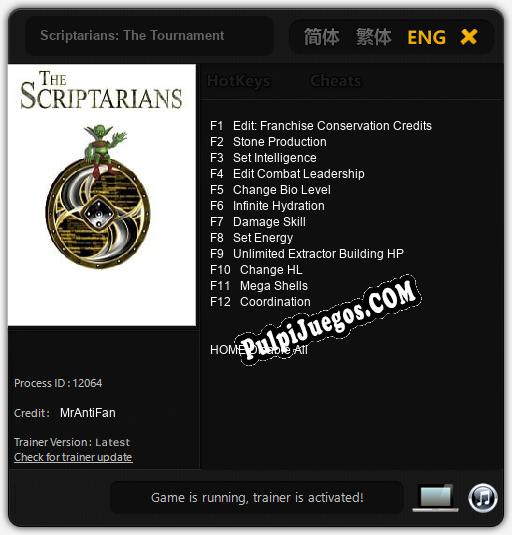 Entrenador liberado a Scriptarians: The Tournament [v1.0.7]