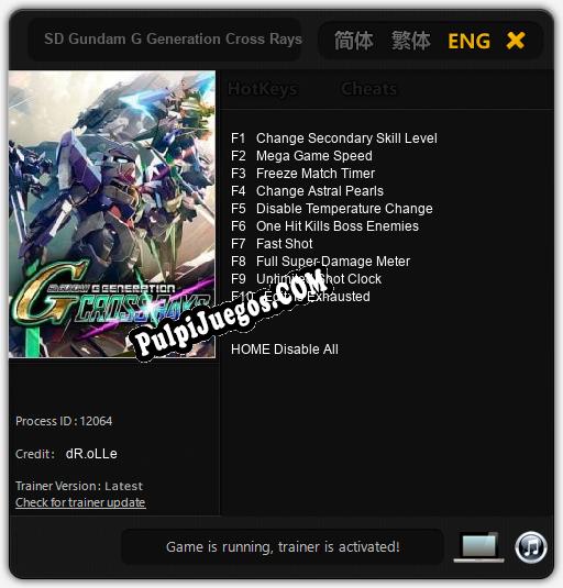 SD Gundam G Generation Cross Rays: Cheats, Trainer +10 [dR.oLLe]