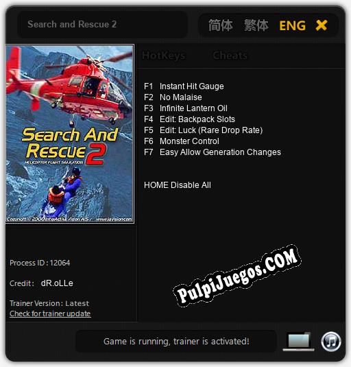 Search and Rescue 2: Trainer +7 [v1.4]