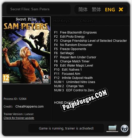 Entrenador liberado a Secret Files: Sam Peters [v1.0.9]