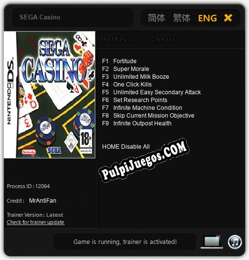 Entrenador liberado a SEGA Casino [v1.0.1]