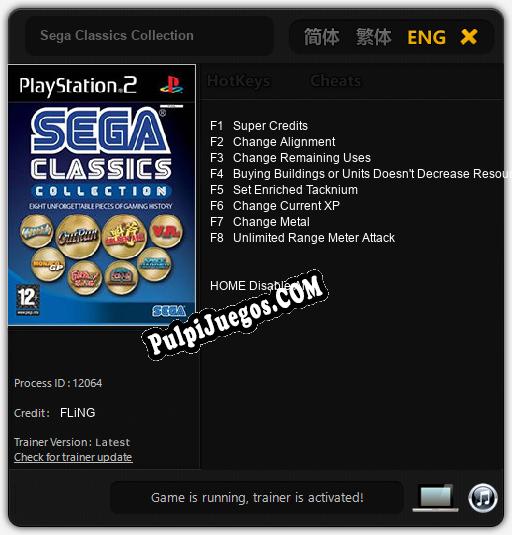 Sega Classics Collection: Treinador (V1.0.21)