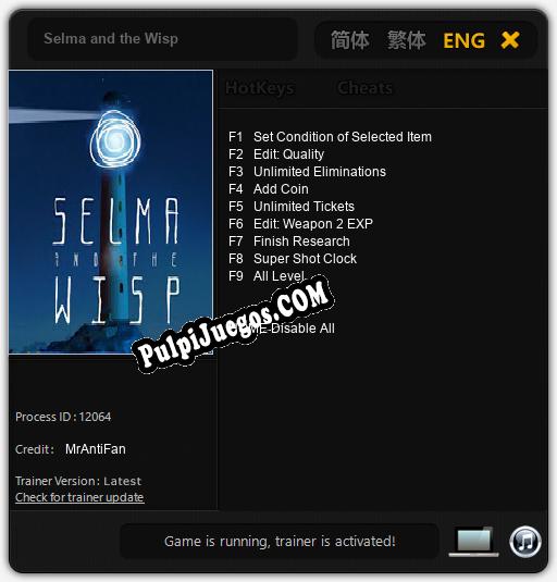 Selma and the Wisp: Treinador (V1.0.87)