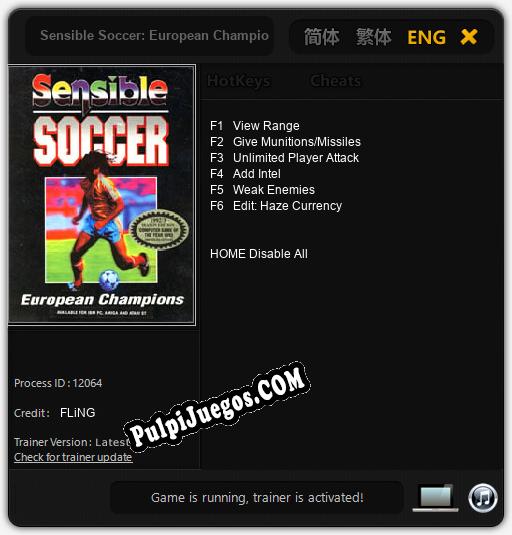 Sensible Soccer: European Champions 92/93 Edition: Treinador (V1.0.6)