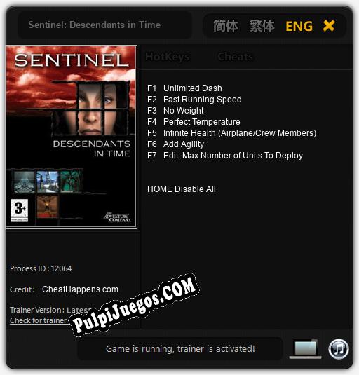 Sentinel: Descendants in Time: Treinador (V1.0.89)