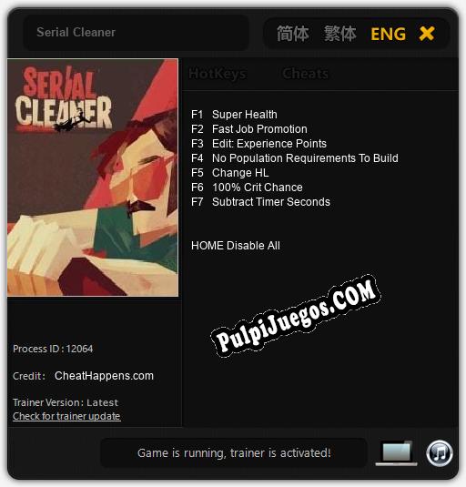 Serial Cleaner: Treinador (V1.0.96)