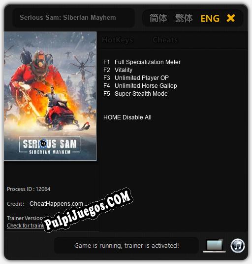 Entrenador liberado a Serious Sam: Siberian Mayhem [v1.0.3]