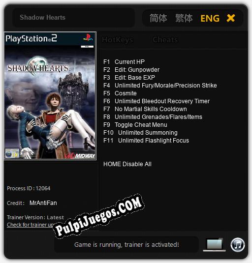 Shadow Hearts: Trainer +11 [v1.4]