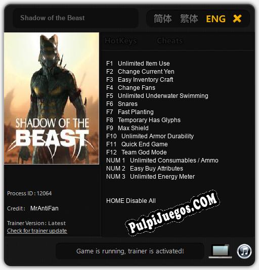 Shadow of the Beast: Cheats, Trainer +15 [MrAntiFan]