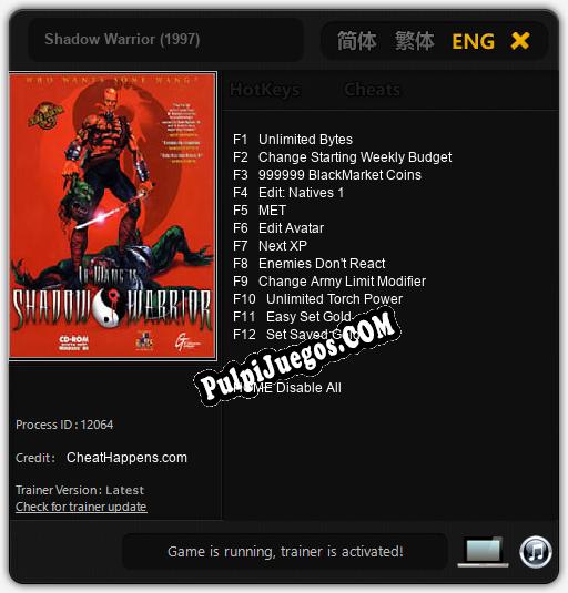 Entrenador liberado a Shadow Warrior (1997) [v1.0.7]