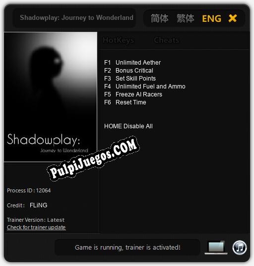 Shadowplay: Journey to Wonderland: Cheats, Trainer +6 [FLiNG]