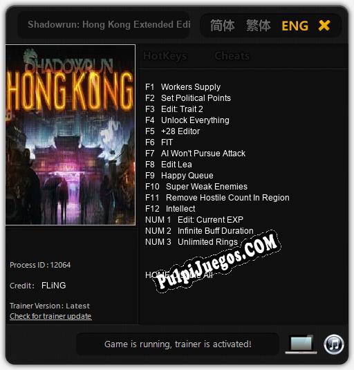 Shadowrun: Hong Kong Extended Edition: Trainer +15 [v1.7]