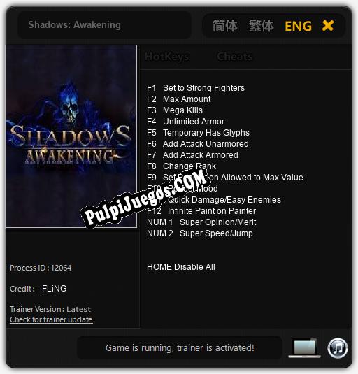 Shadows: Awakening: Cheats, Trainer +14 [FLiNG]