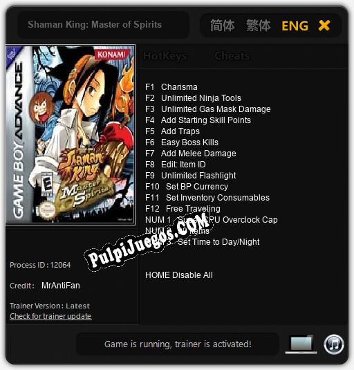 Shaman King: Master of Spirits: Treinador (V1.0.71)