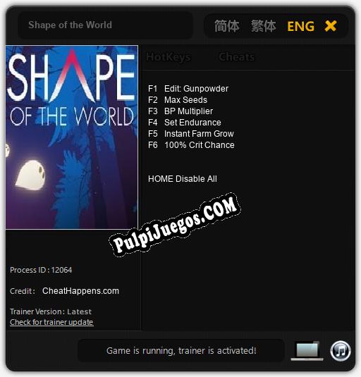 Entrenador liberado a Shape of the World [v1.0.2]