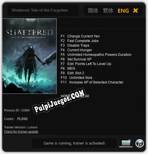 Entrenador liberado a Shattered: Tale of the Forgotten King [v1.0.7]