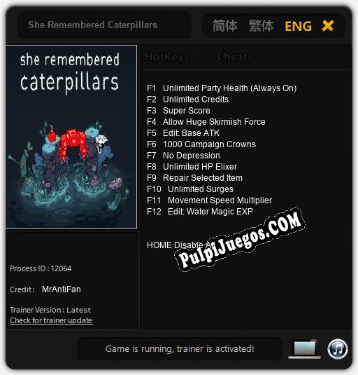 Entrenador liberado a She Remembered Caterpillars [v1.0.6]